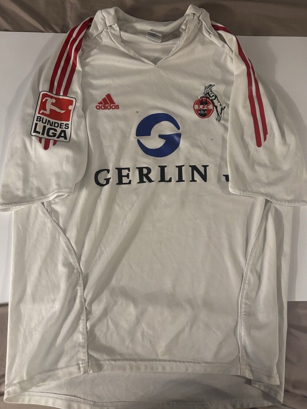 adidas FC Koln 2005-06 Home Shirt Size XL White Bundesliga Jersey Trikot
